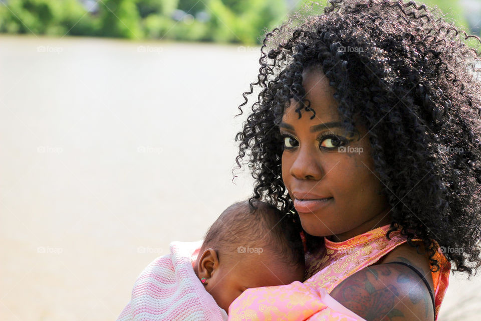 Portrait of an african woman with her child