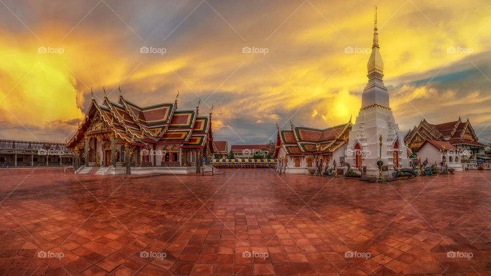 Travel, Buddha, Temple, Sunset, Architecture