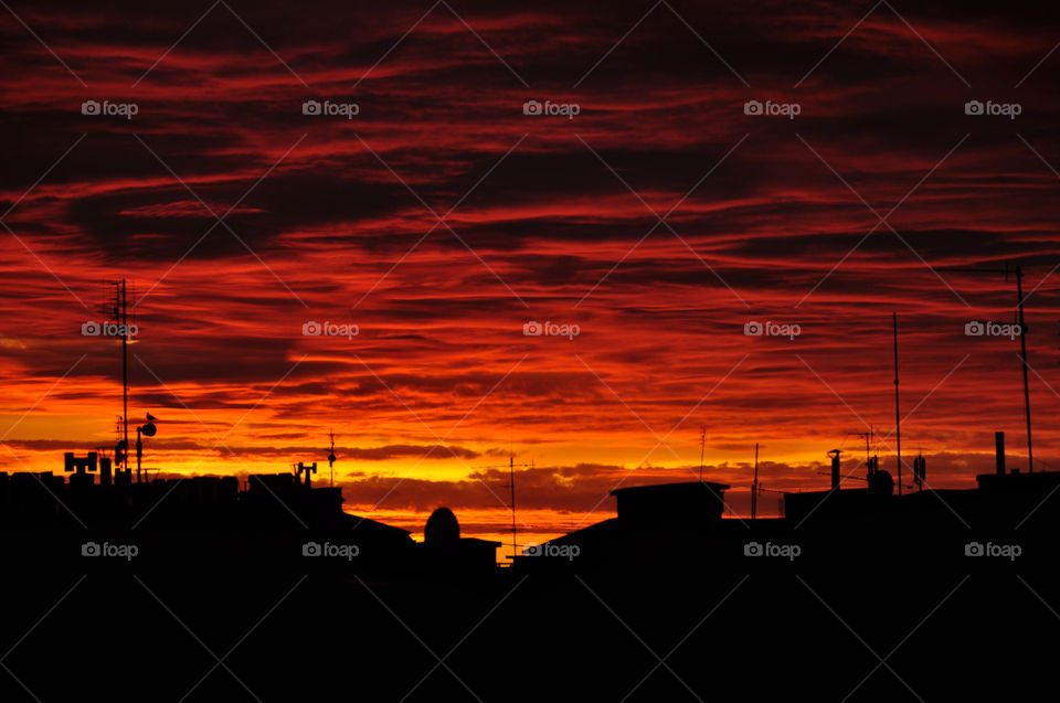 Sunset, Dawn, Silhouette, Sky, Evening