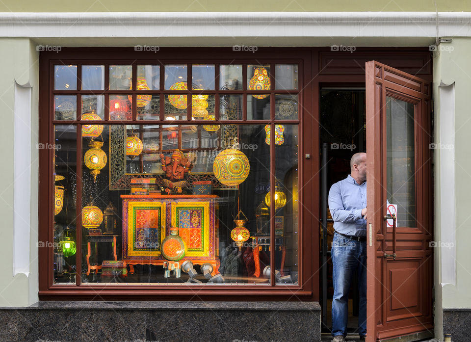 Window of oriental store