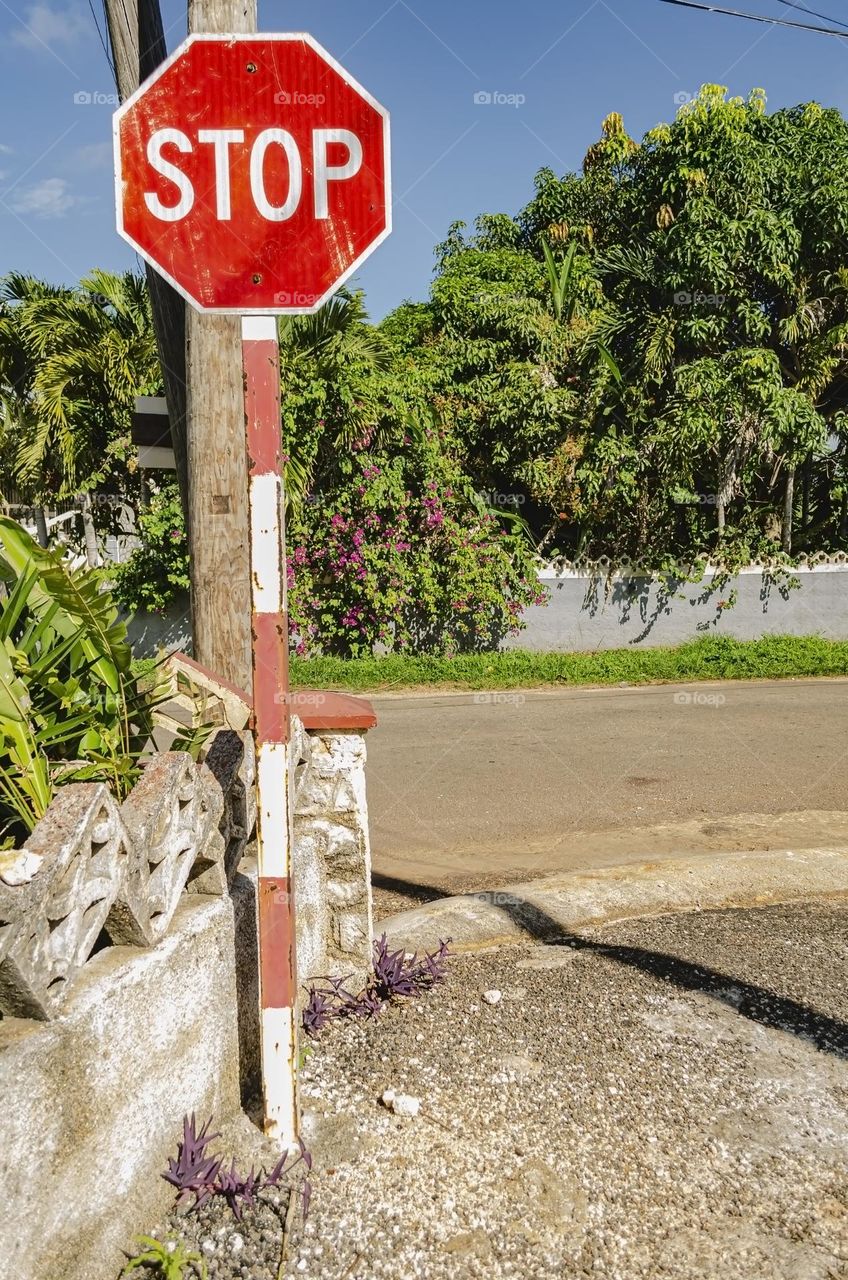 Stop Sign At Road Junction