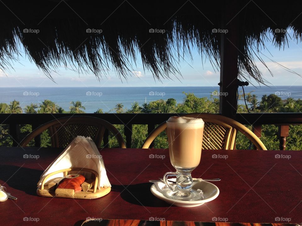 Coffee with the ocean view.