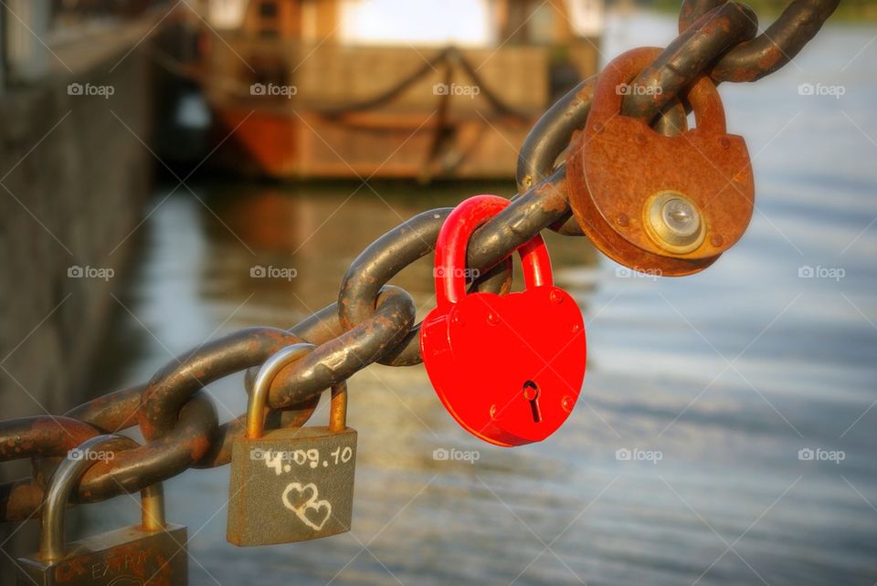 Red padlock. 