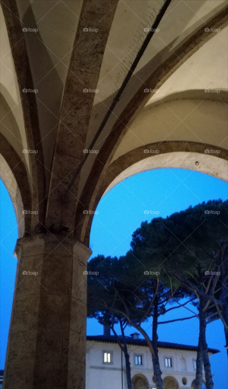 Evening sky trought the cloister