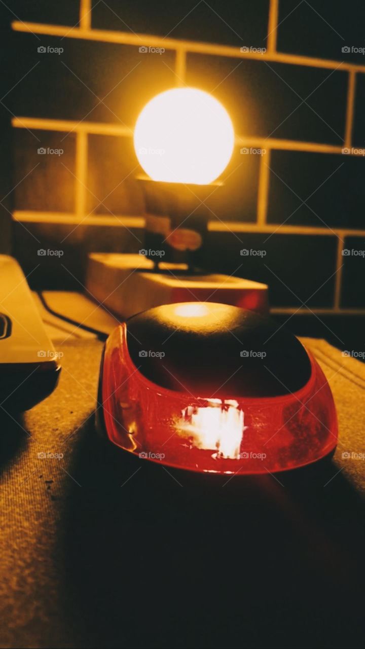 study lamp and mouse