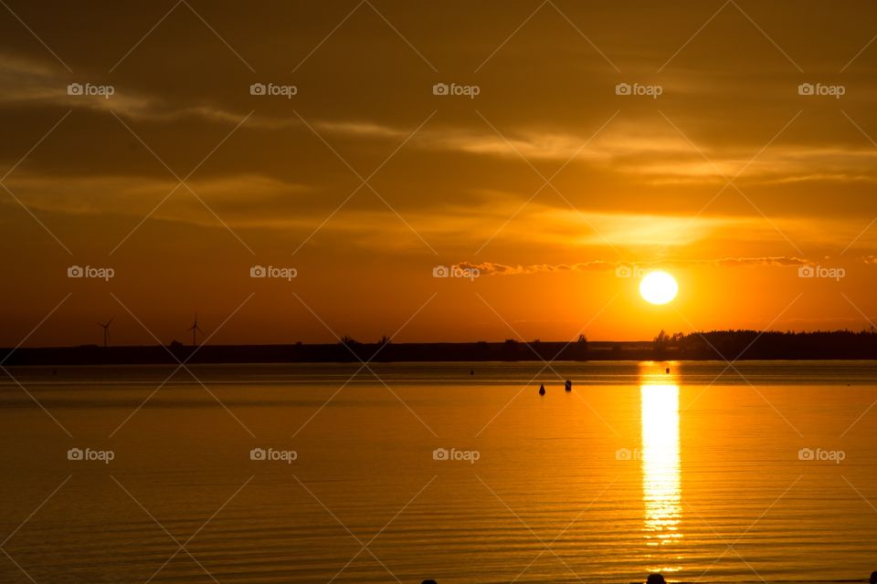 Sunset above a little lake