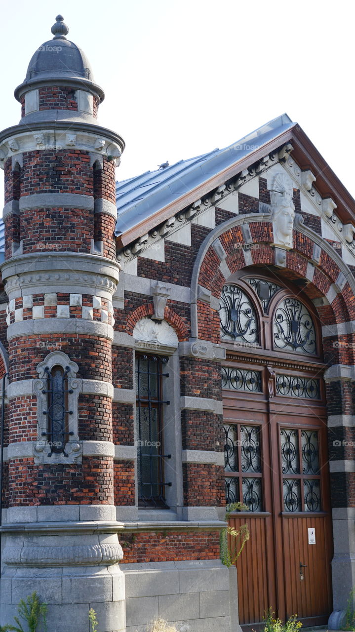 Old brick building in Antwerp