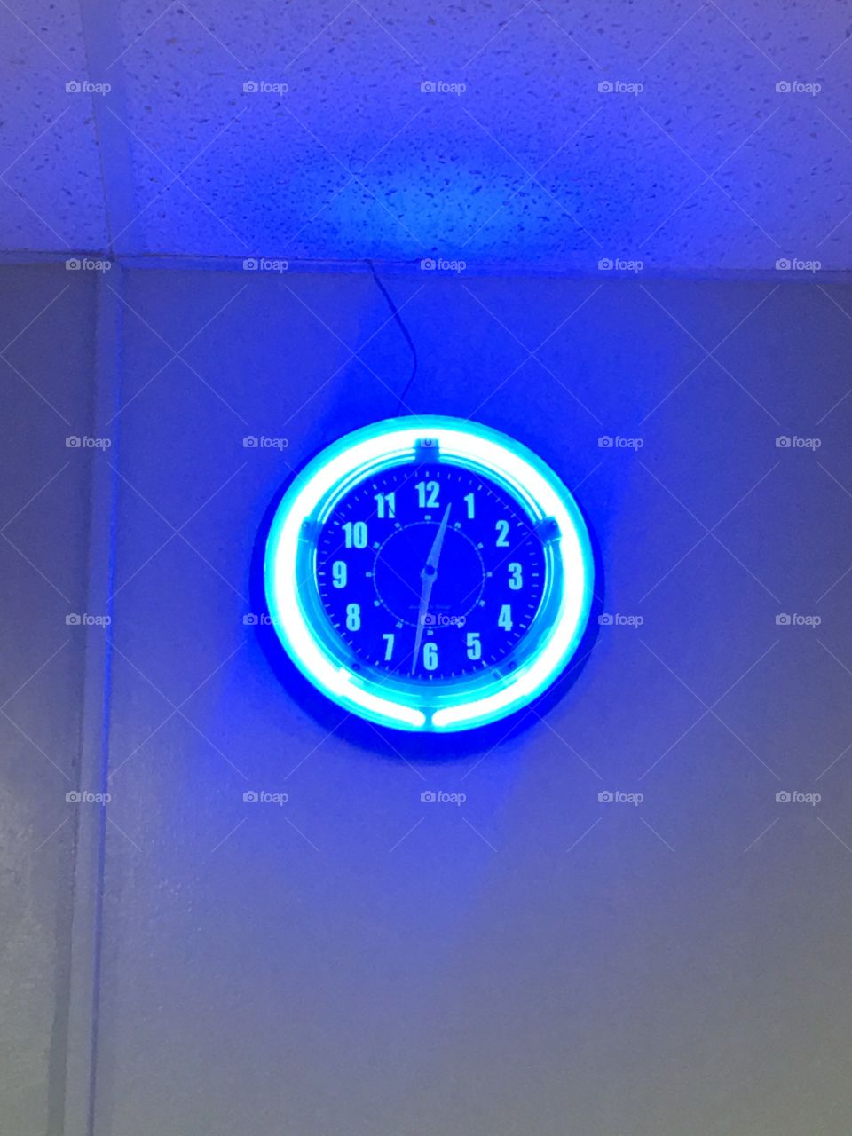 Tron clock neon blue