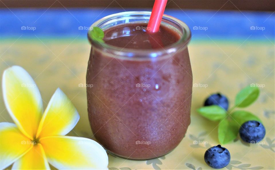 Fresh blueberry smoothie