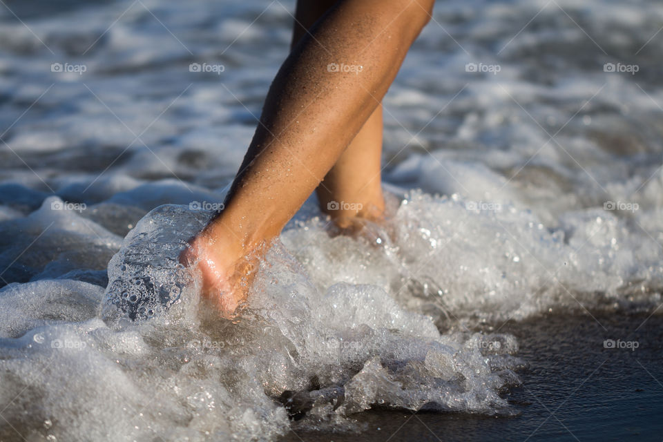 walking in the sea