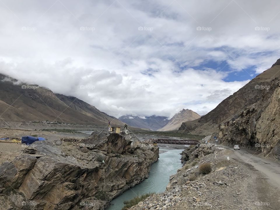 Surrounded by the Himalayas in Kaza of Spiti Valley, Himachal Pradesh, India 