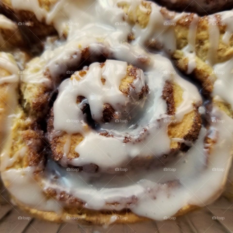 Close up of a Cinnamon Roll