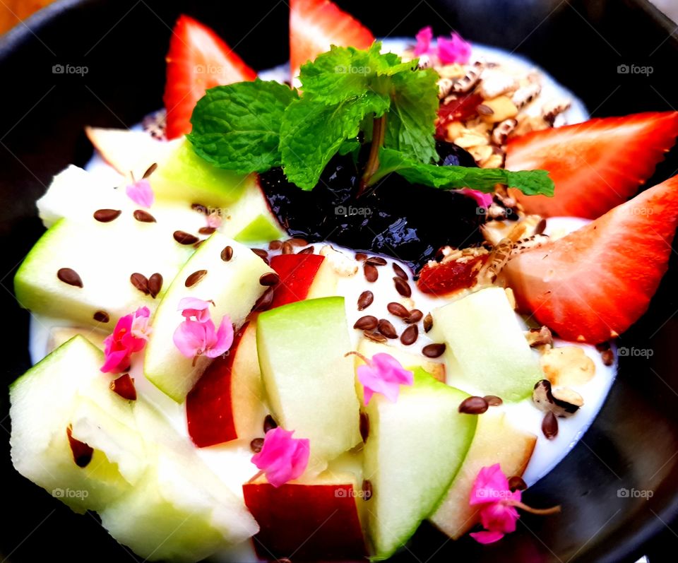 Yogurt with fruits