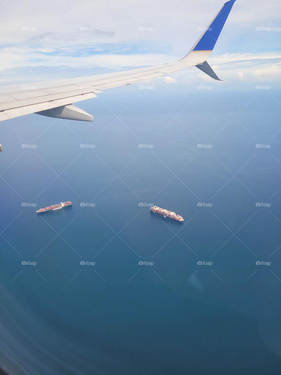 vista de barcos desde el avión