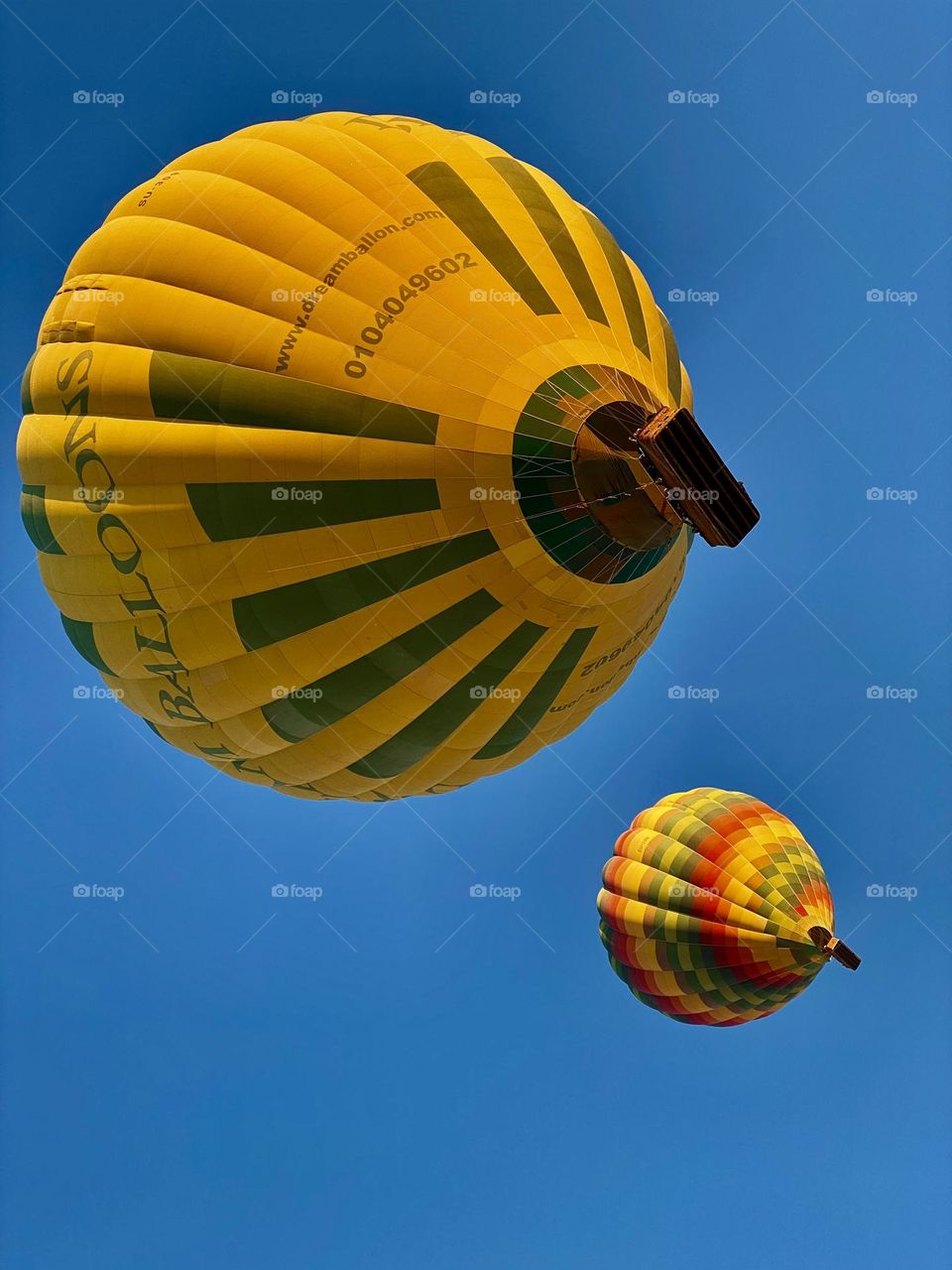 Yellow hot air balloons
