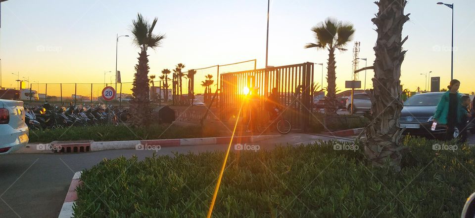 nice color of sun shining