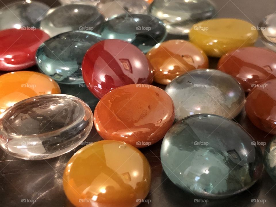 colorful glass stones