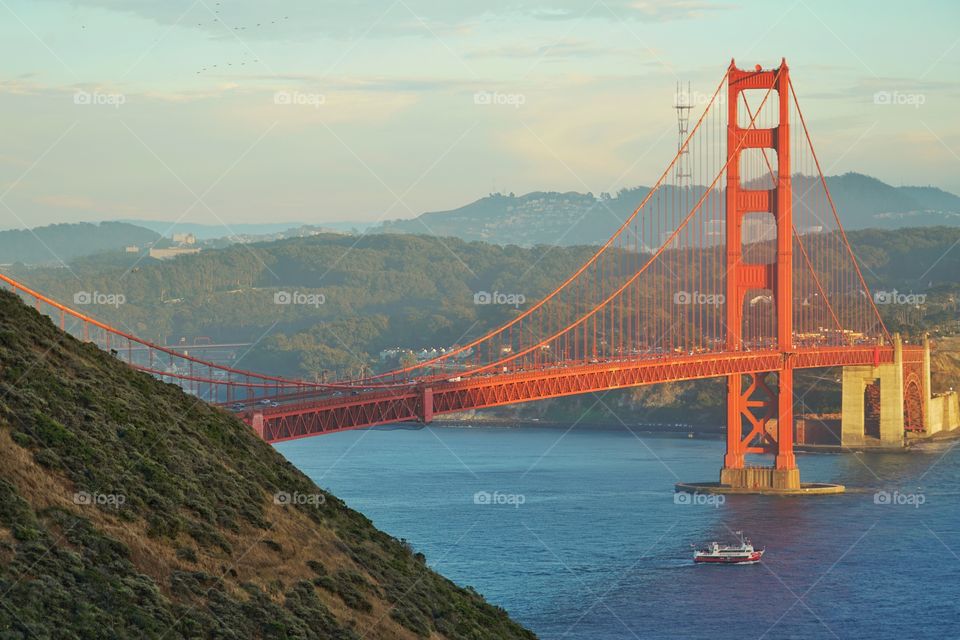 Golden Gate Bridge At Golden Hour
