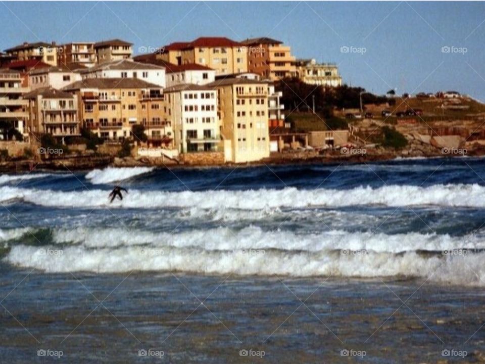 Surfing Bondi Beach