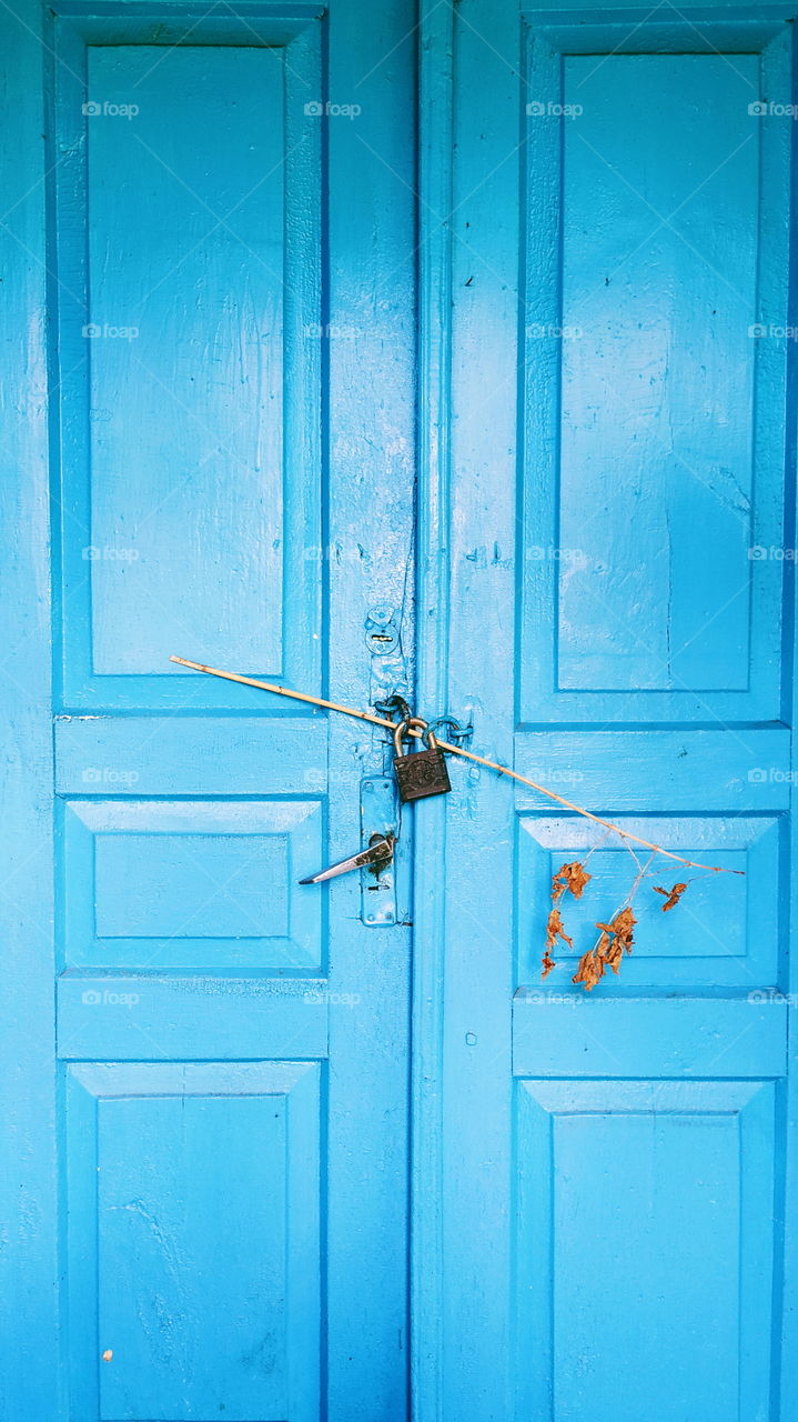 old blue doors in the house