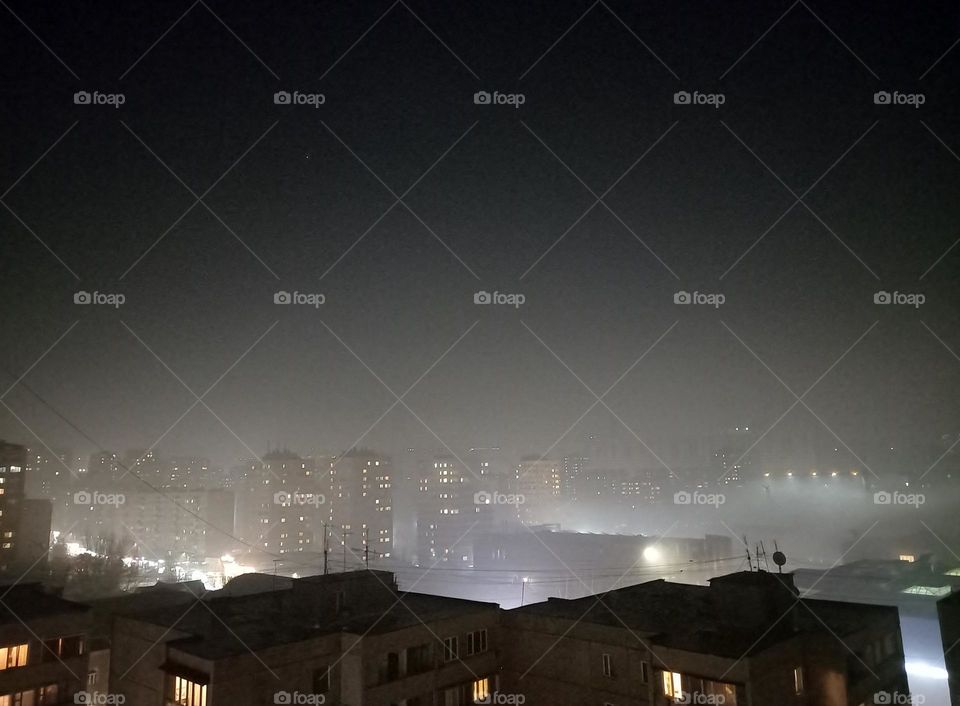 fog in Yerevan city