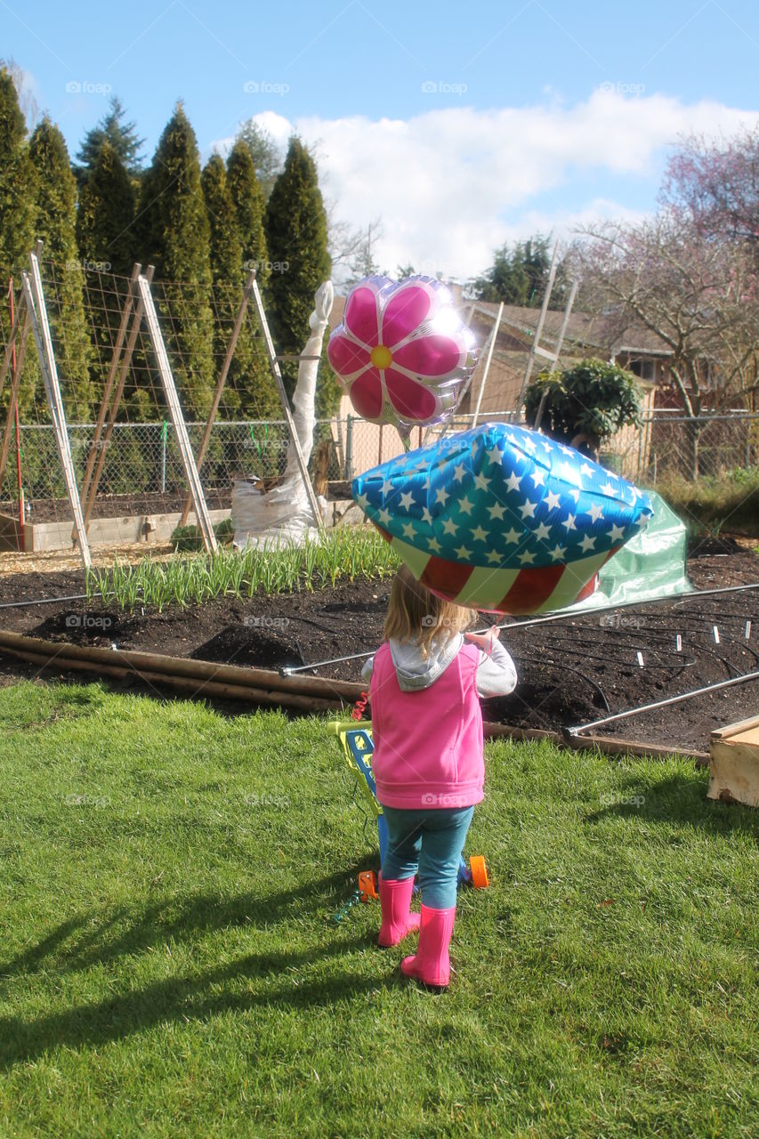 balloons in the garden