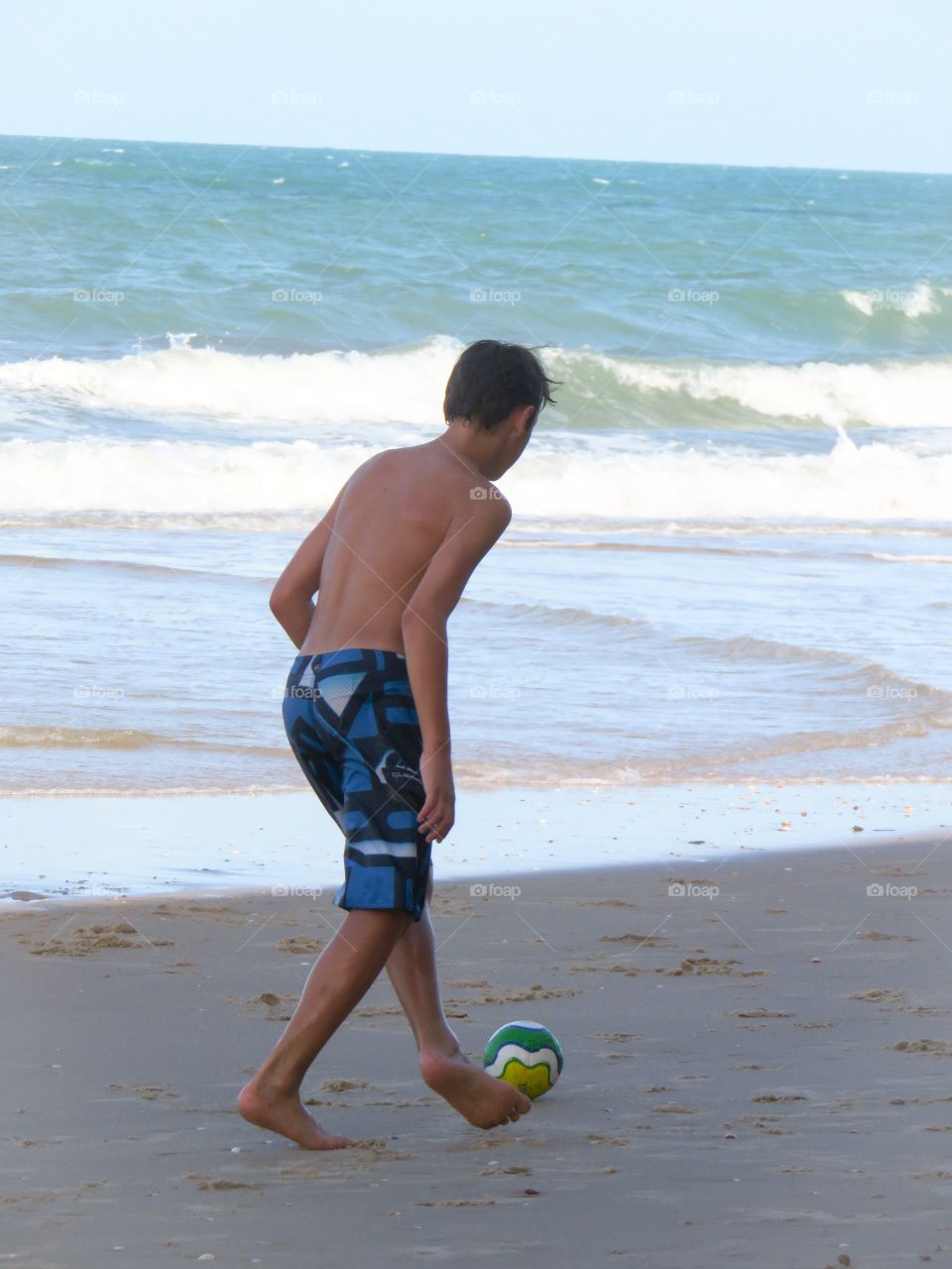 Playing in the ocean