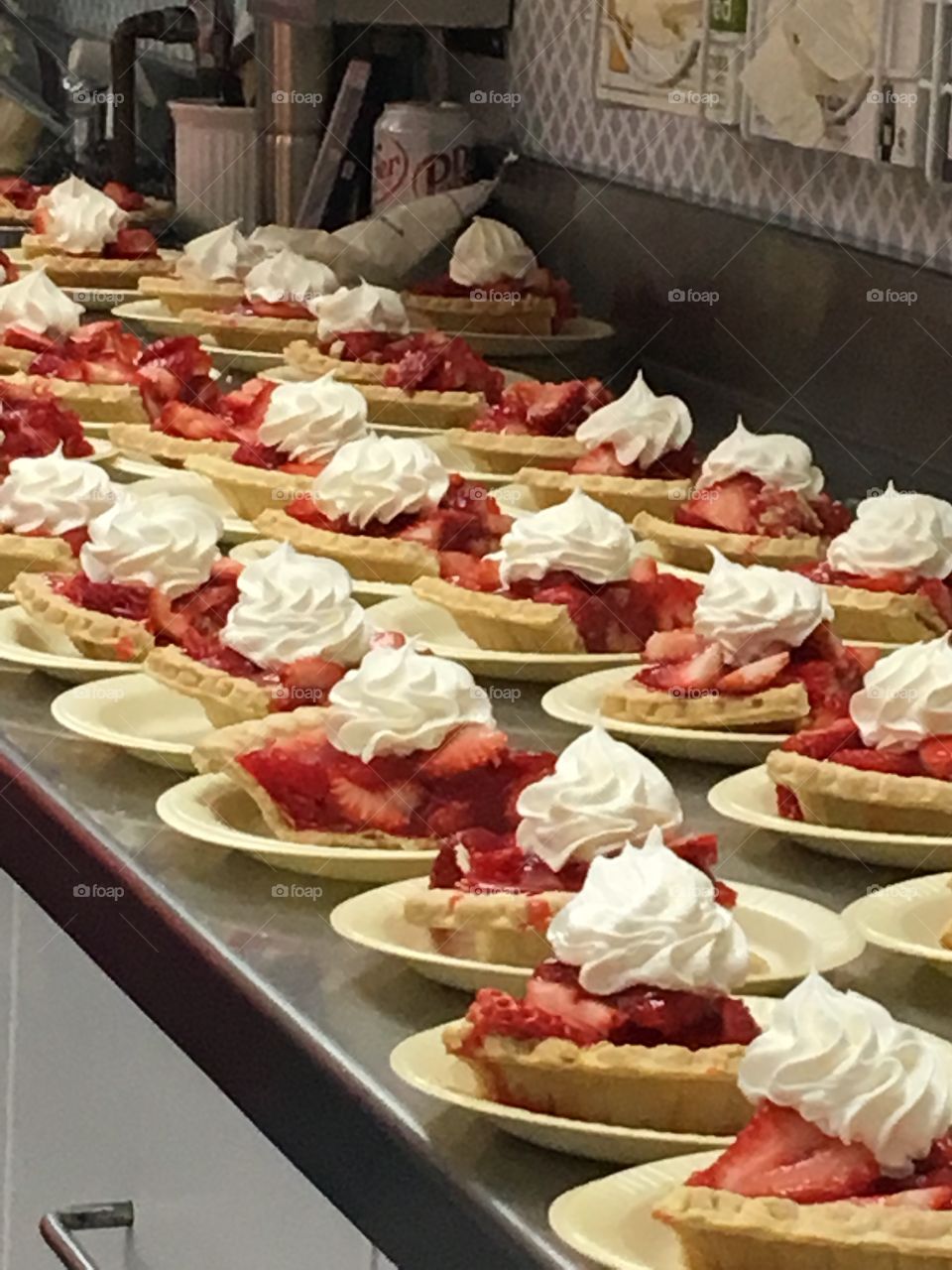 Have a slice of homemade strawberry pie so delicious! Getting ready for the senior lunch.