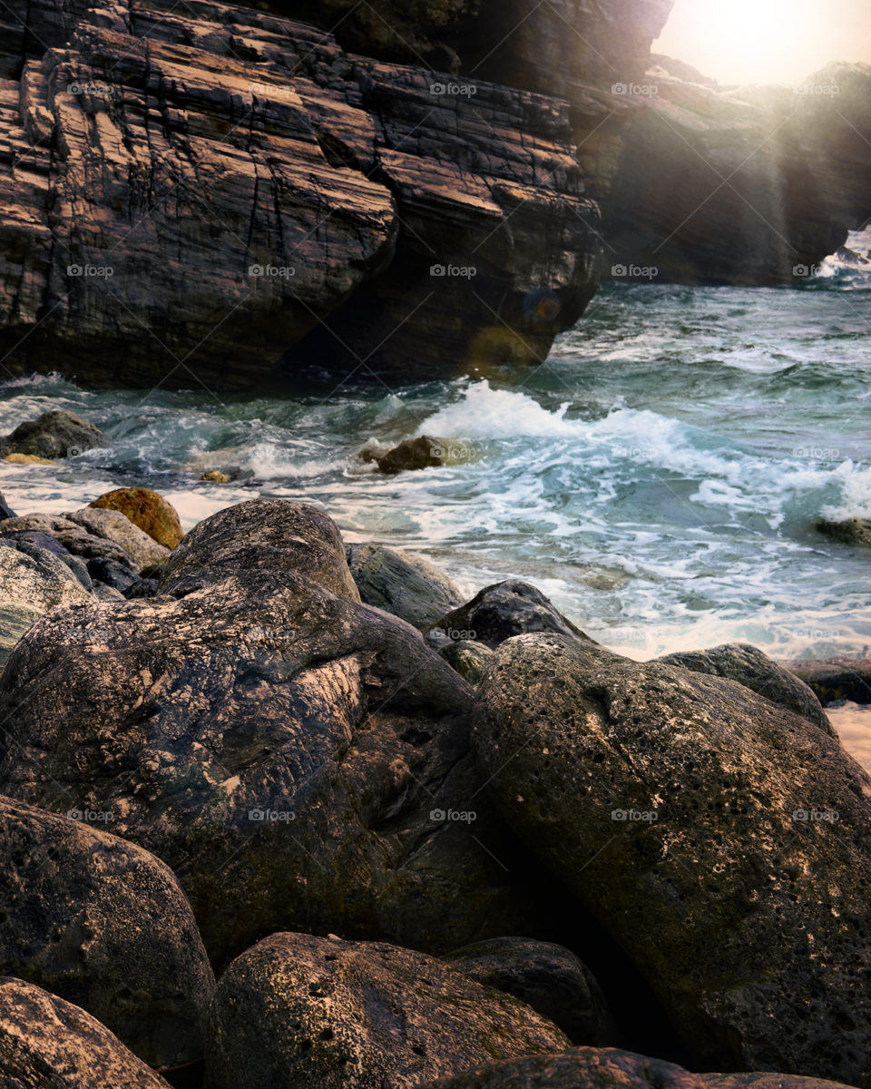 ocean waves in the morning breeze