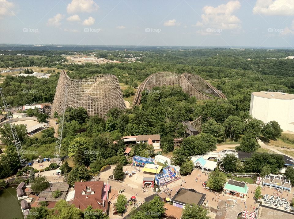 Kings Island Aerial View - The Beast