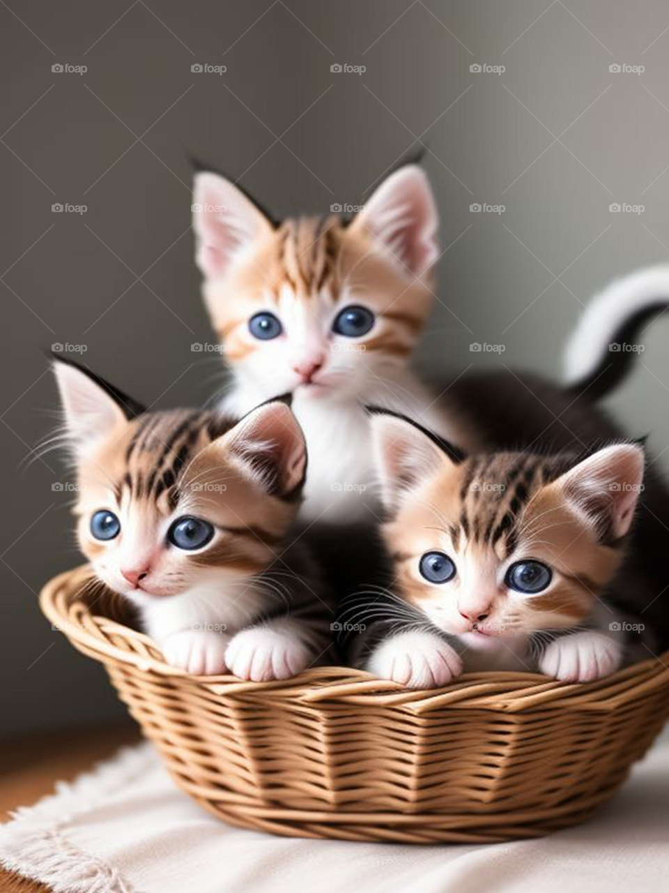 Kittens in a basket