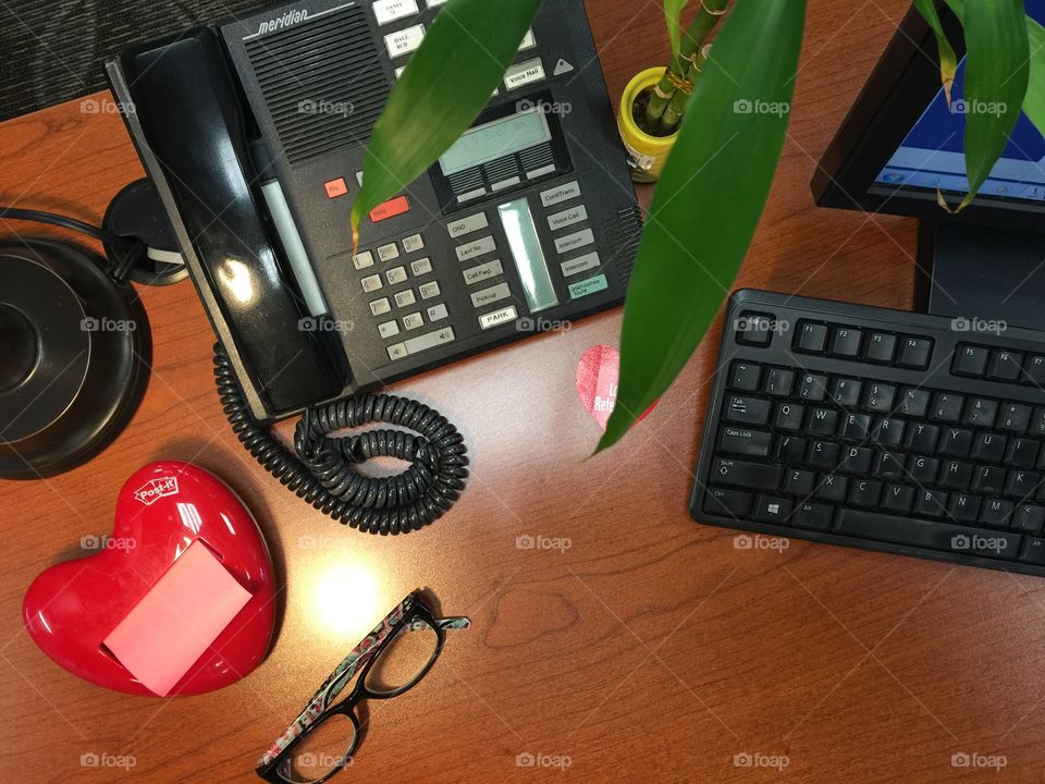 Looking down at my desk