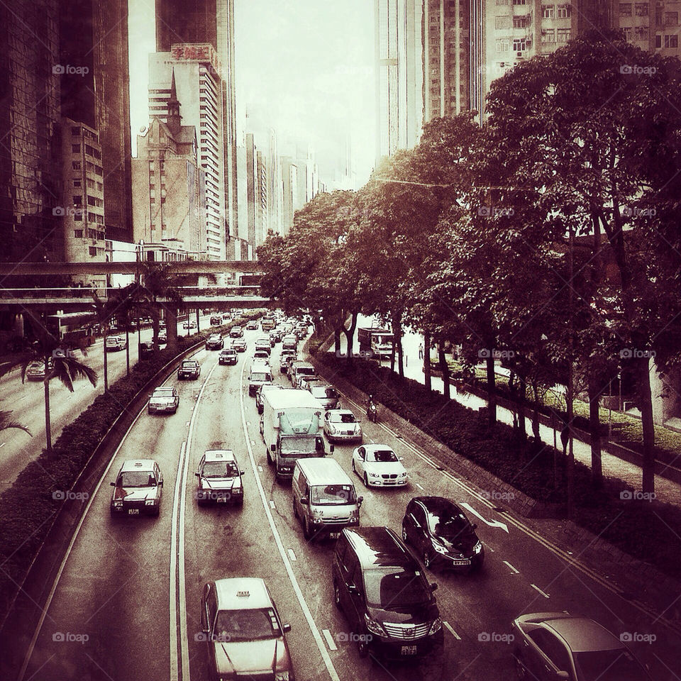 Rush hour in Hong Kong
