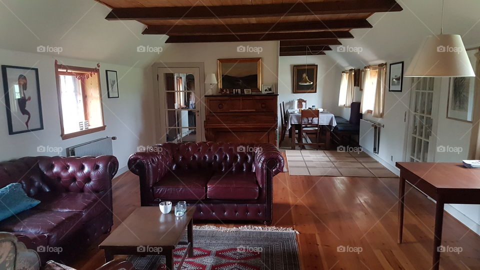 Cozy living room in a danish farm. Denmark.