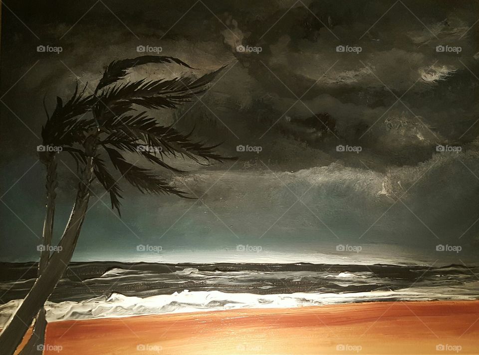 stormy beach painting