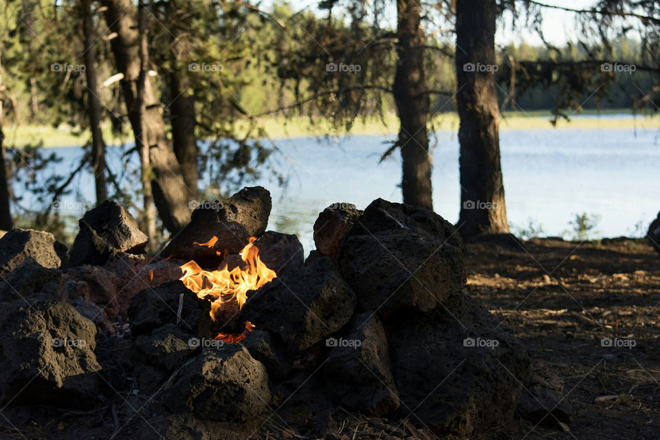 Campfire on the Lake