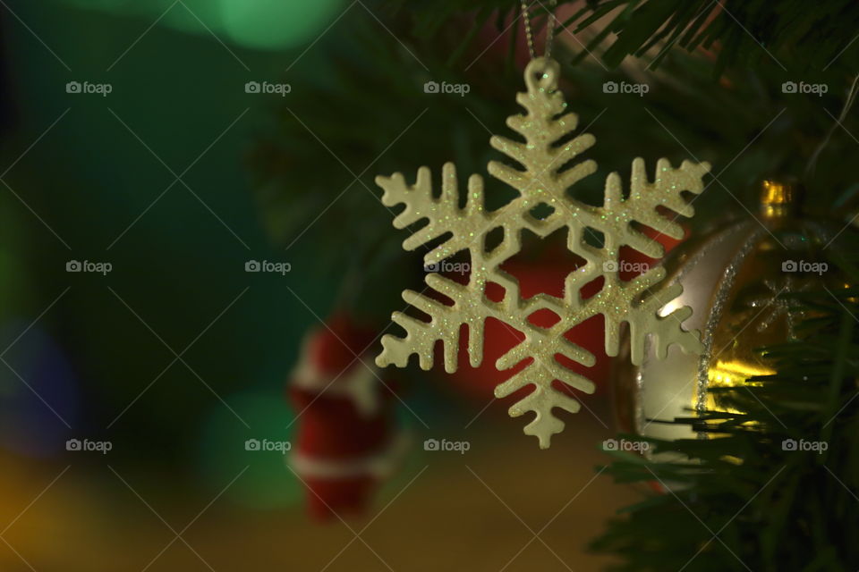 Christmas ice star hang on the tree