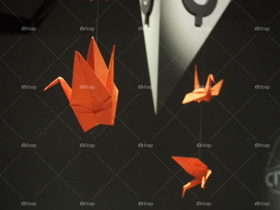 Origami cranes.