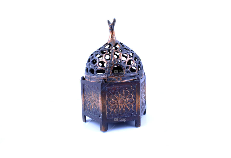 Handmade incense burner isolated background