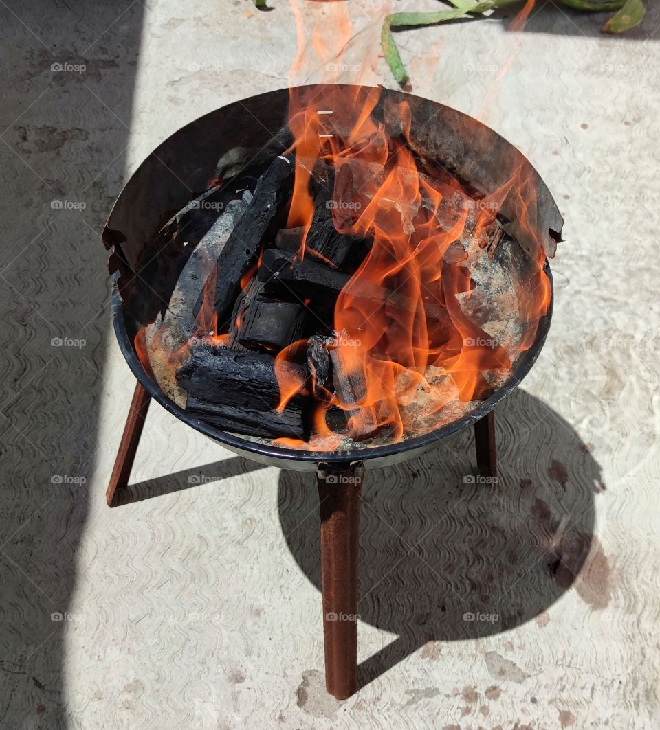 embers of a barbecue