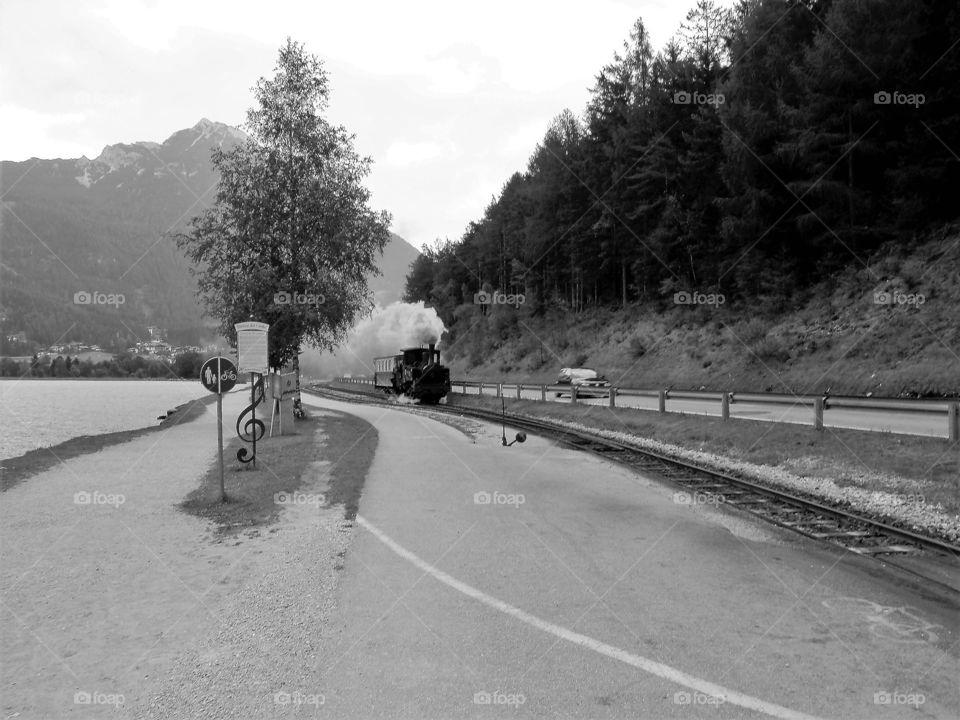 Coal train running in Austria