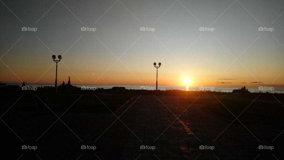Shadows on the seashore