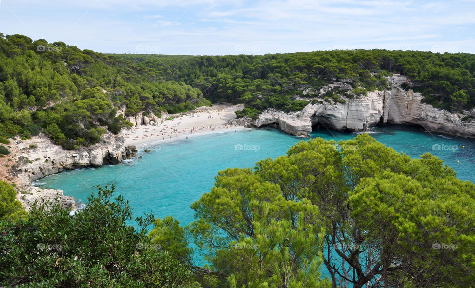 High angle view of beach