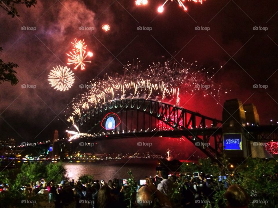 Sydney skyline with views of harbor bridges