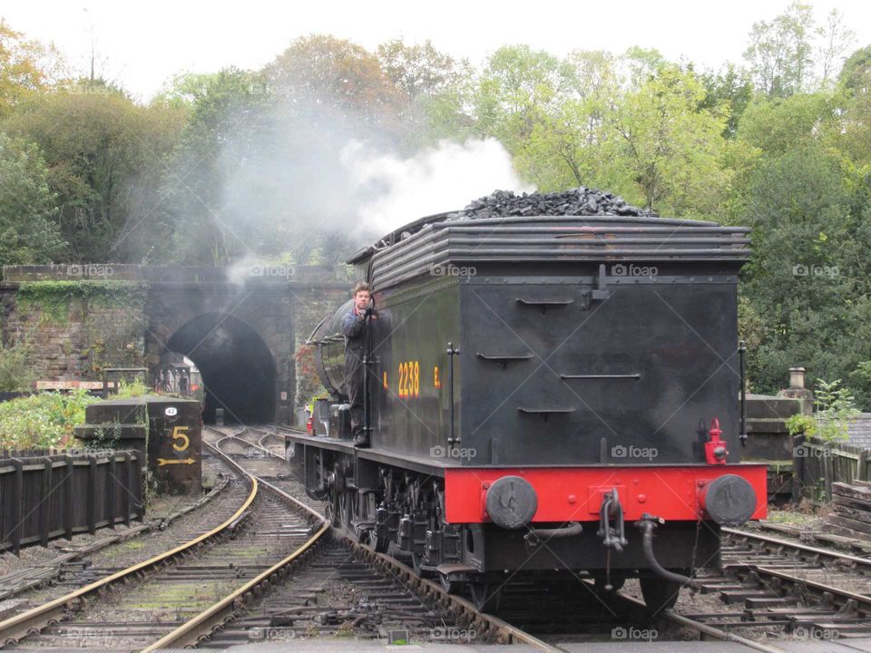 Steam engine at Grosmont railway North Yorkshire