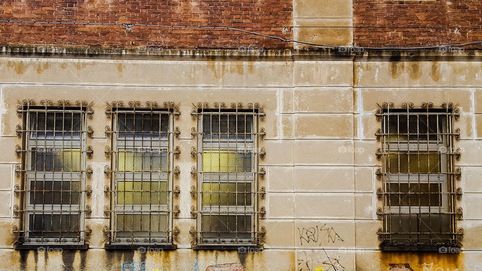 Windows in Turin in Italy