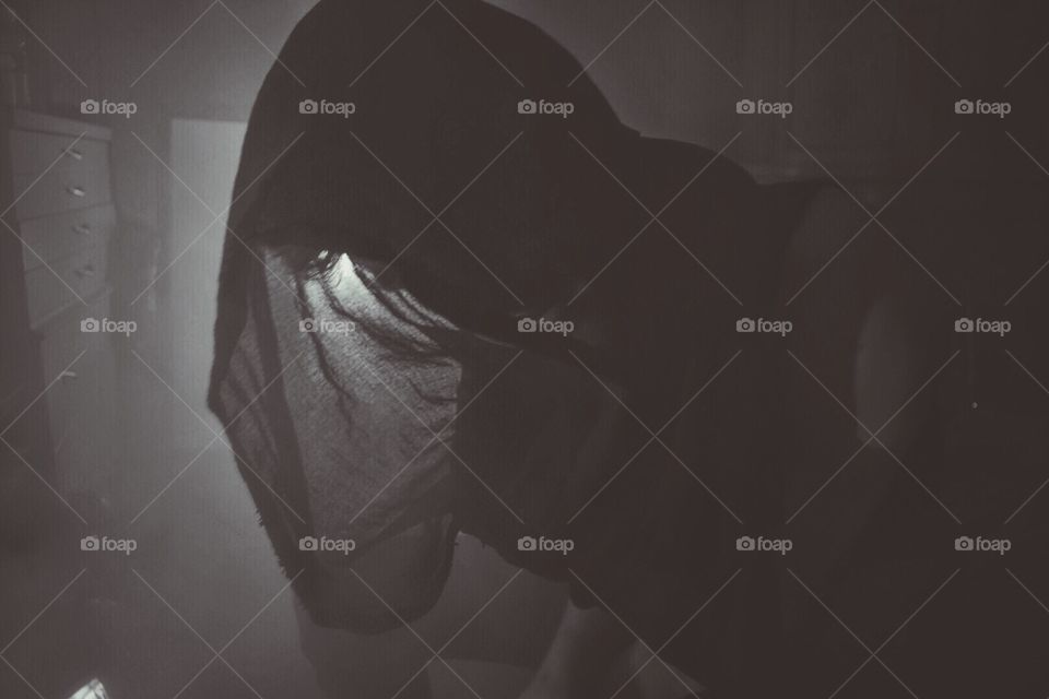 Mysterious hooded figure