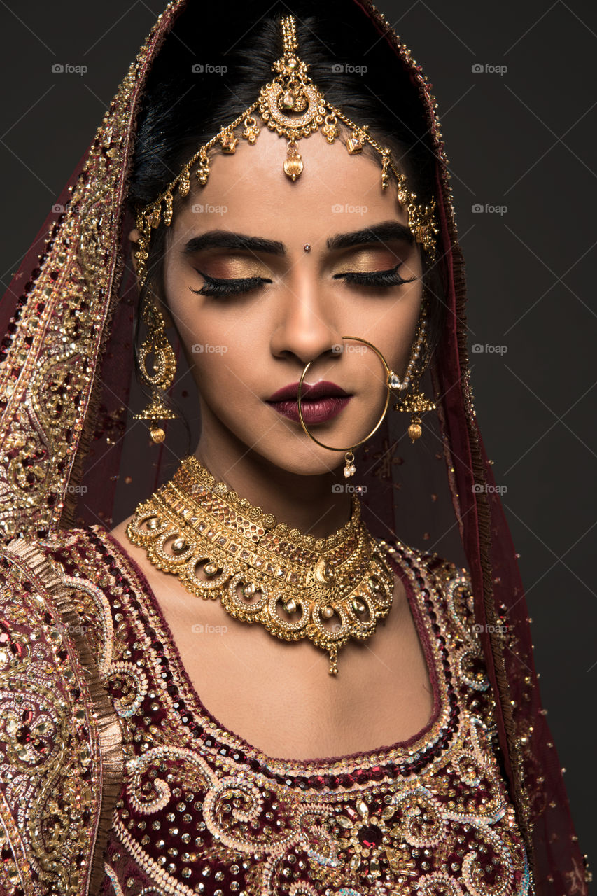 Portrait of Indian bride