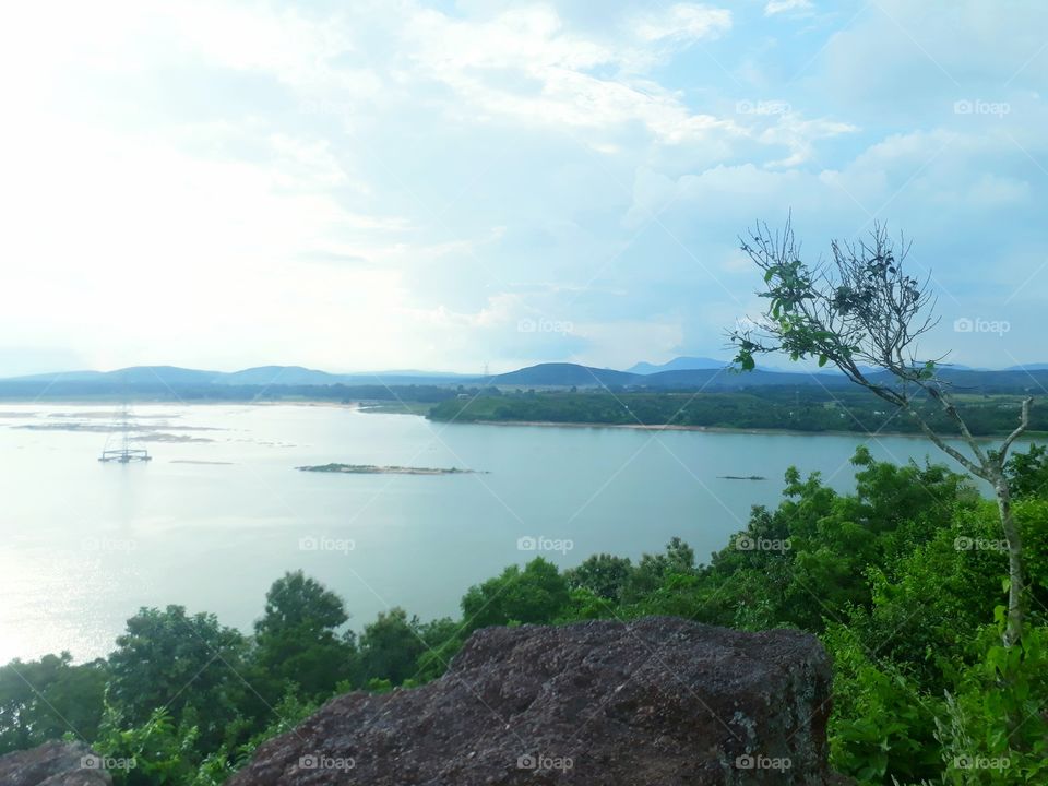 blue sky with green nature