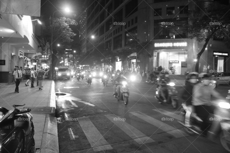 Motorbikes at night
